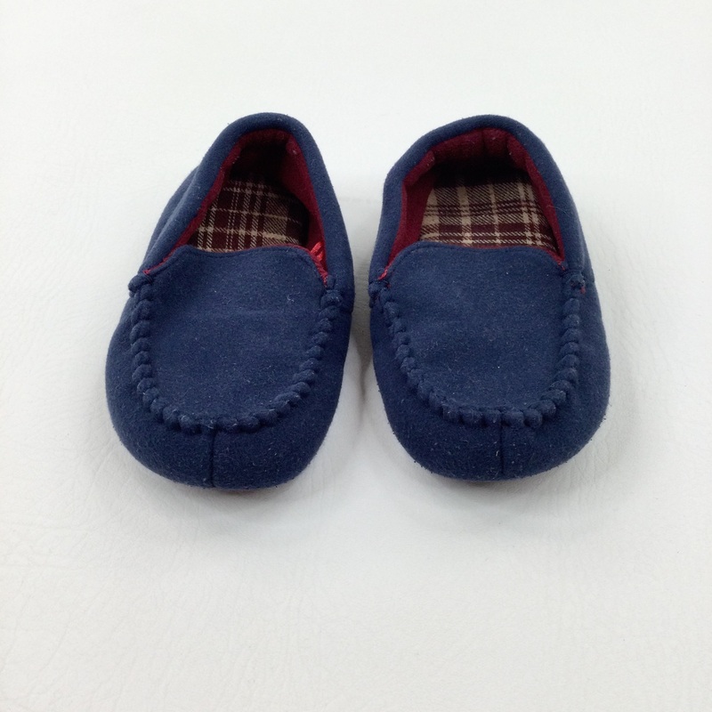 Navy Slippers - Boys - Shoe Size 9-10