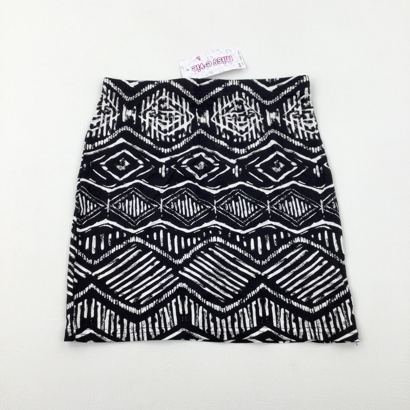 **NEW** Patterned Black & White Mini Skirt - Girls 12-13 Years