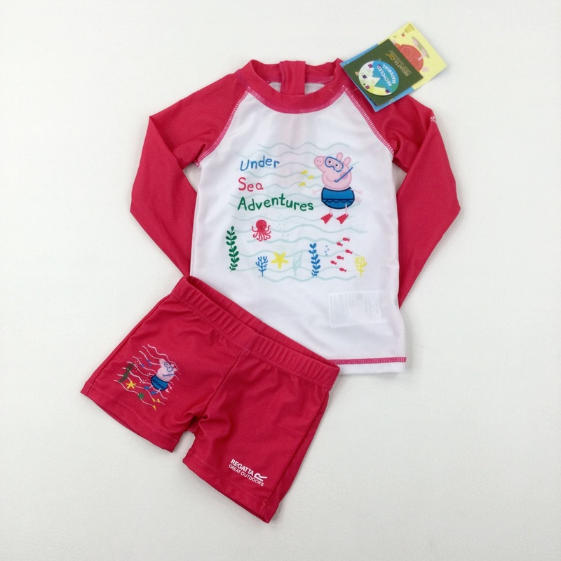 **NEW** 'Under Sea Adventures' Peppa Pig Pink Beach Suit - Girls 12-18 Months