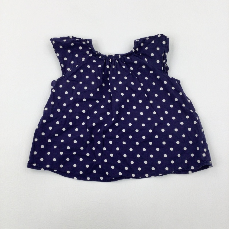 Spotty Navy Tunic Top  - Girls 9-12 Months