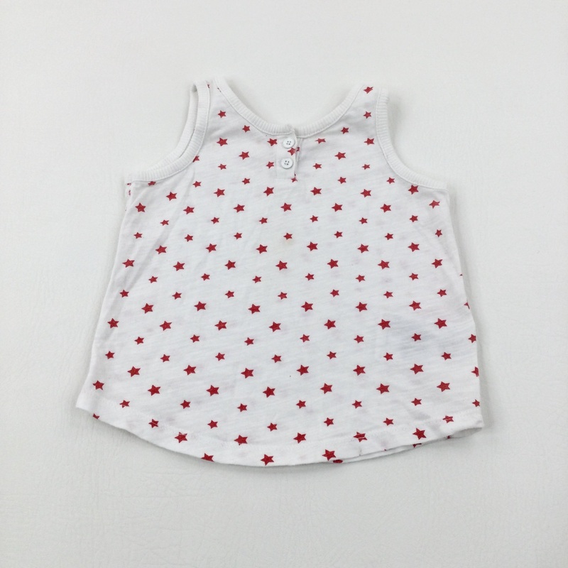 Stars White & Red Vest Top - Girls 18-24 Months