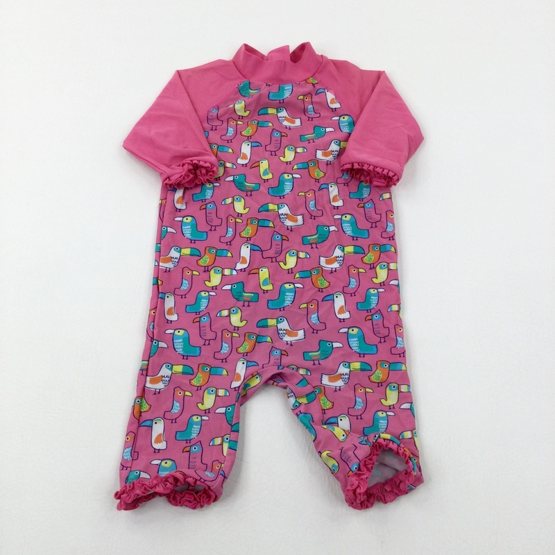 Tropical Birds Pink Beach Suit - Girls 18-24 Months
