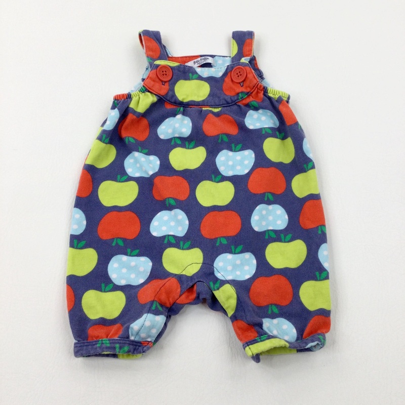 Apples Colourful Navy Dungarees - Girls 3-6 Months