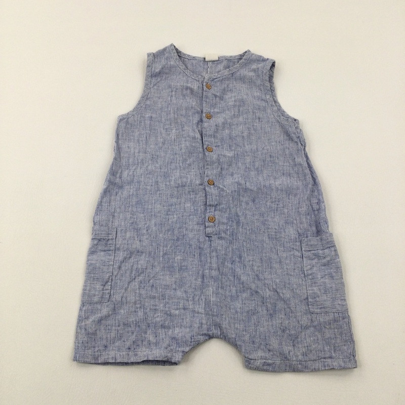 Blue Striped Romper - Boys 3-4 Years