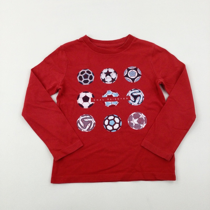 'Goal Oriented' Footballs Red Long Sleeve Top - Boys 4-5 Years