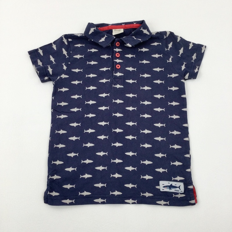Sharks Navy Polo Shirt - Boys 5-6 Years