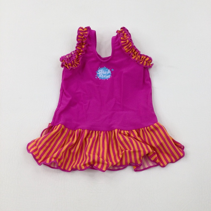 'Splash About' Pink Swim Vest With Frill - Girls 3-6 Months
