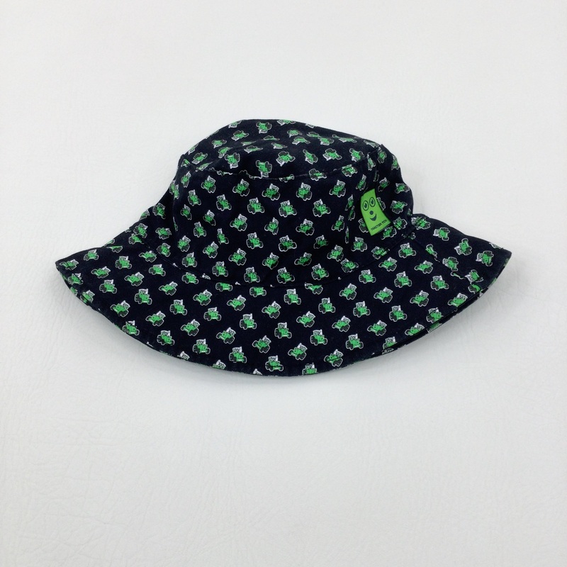 'Tractor Ted' Green & Black Sun Hat - Boys 3-4 Years