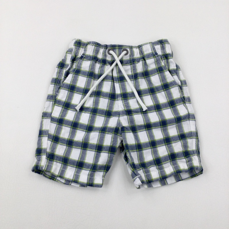 Blue Checked Shorts - Boys 5-6 Years