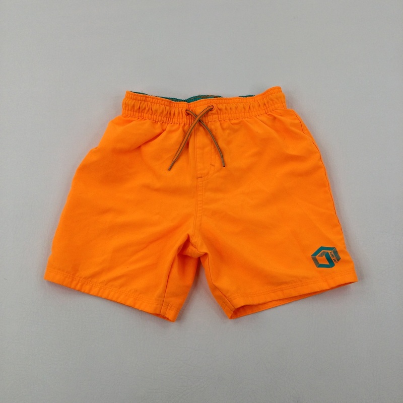 Neon Orange Swim Shorts - Boys 7-8 Years