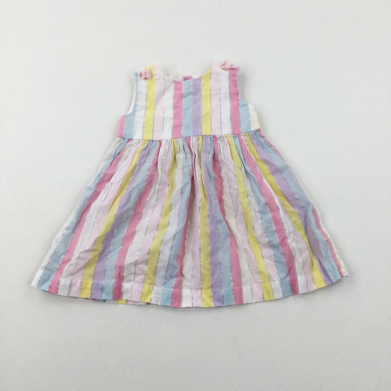 Sparkly Colourful Striped Dress - Girls 9-12 Months