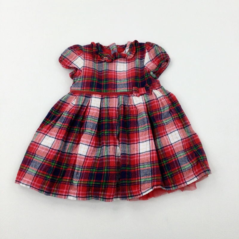 Sparkly Red Tartan Party Dress - Girls 9-12 Months