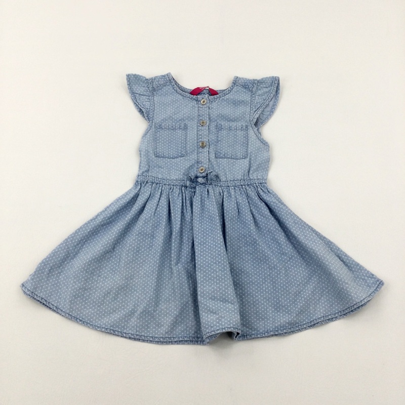 Spotty Light Blue Dress - Girls 2-3 Years