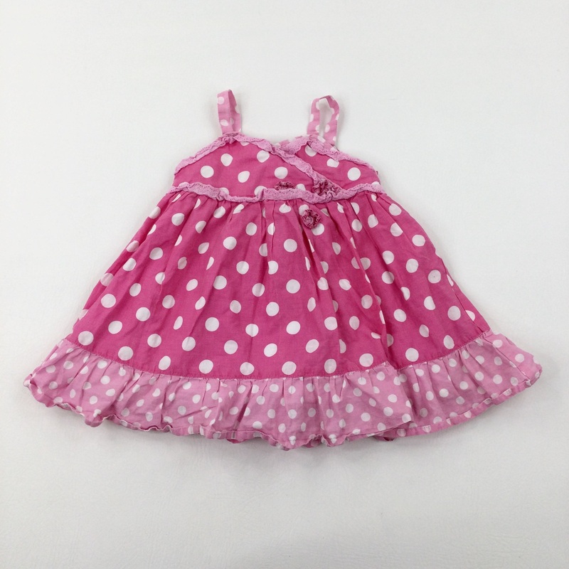 Spotty Pink Dress - Girls 9-12 Months