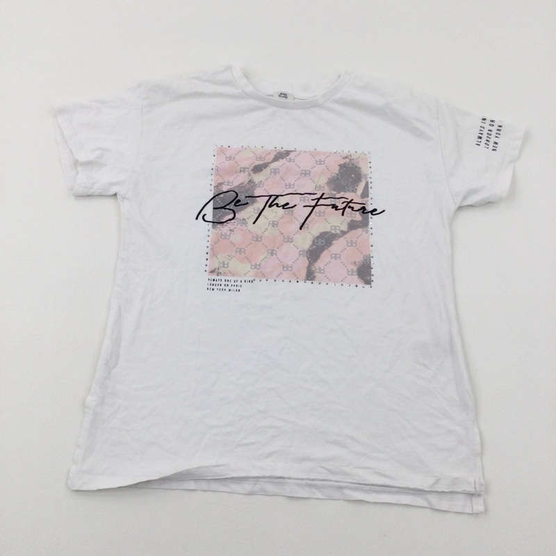 'Be The Future' Diamonte White T-Shirt - Girls 9-10 Years