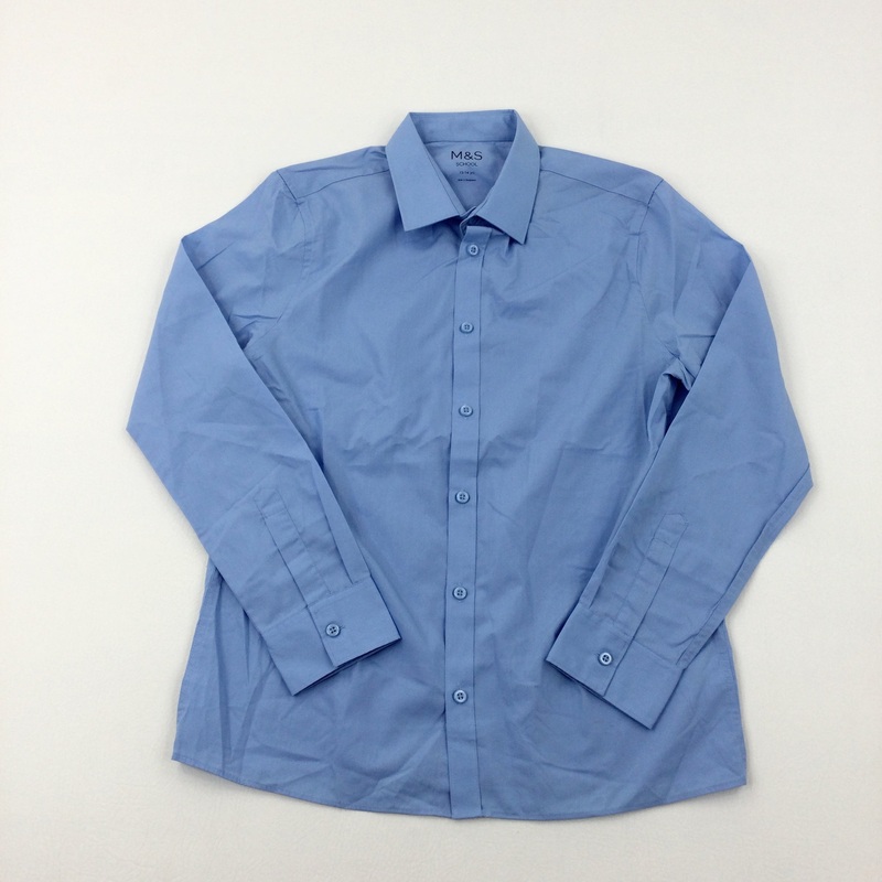 Blue Long Sleeve School Shirt - Boys 13-14 Years
