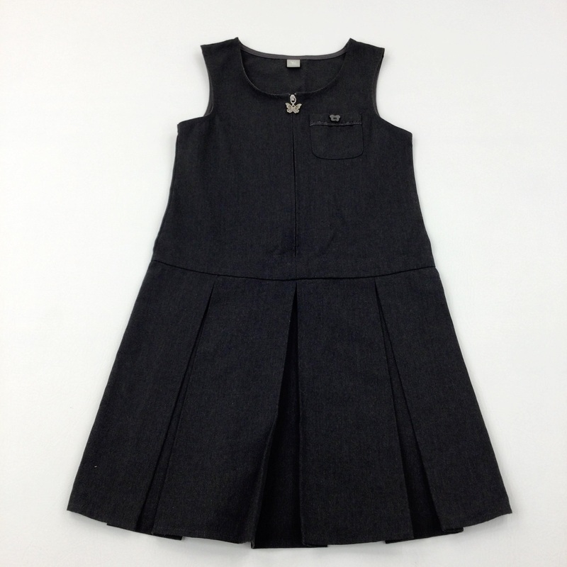 Charcoal Grey School Pinafore Dress - Girls 8-9 Years