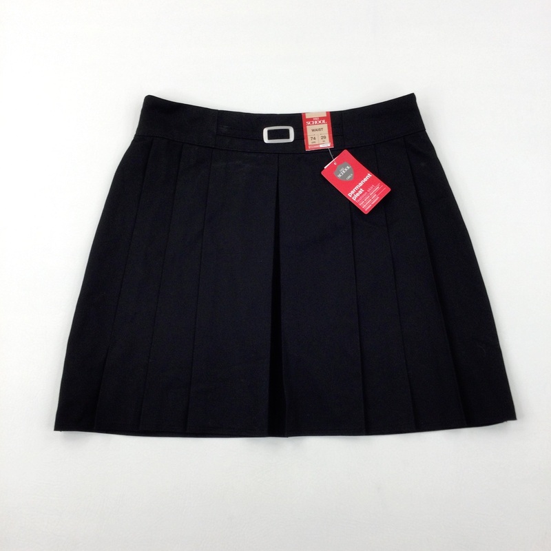 **NEW** Black Pleated School Skirt (waist 29 inch) With Adjustable Waist
