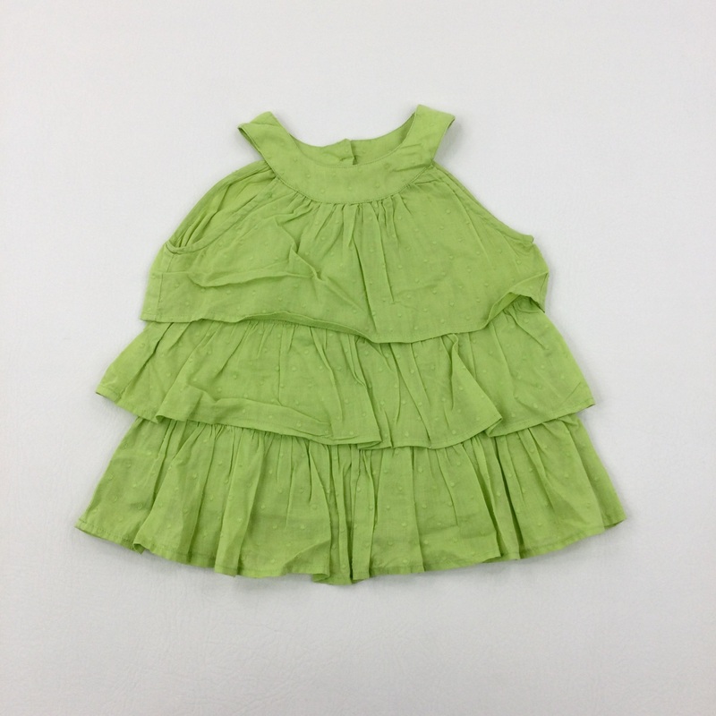 Spotty Embroidered Lime Green Tunic Top - Girls 2-3 Years