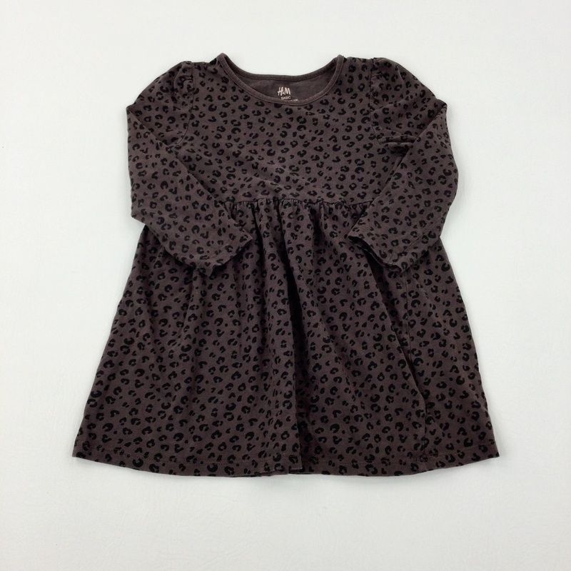 Animal Print Brown Dress - Girls 2-3 Years