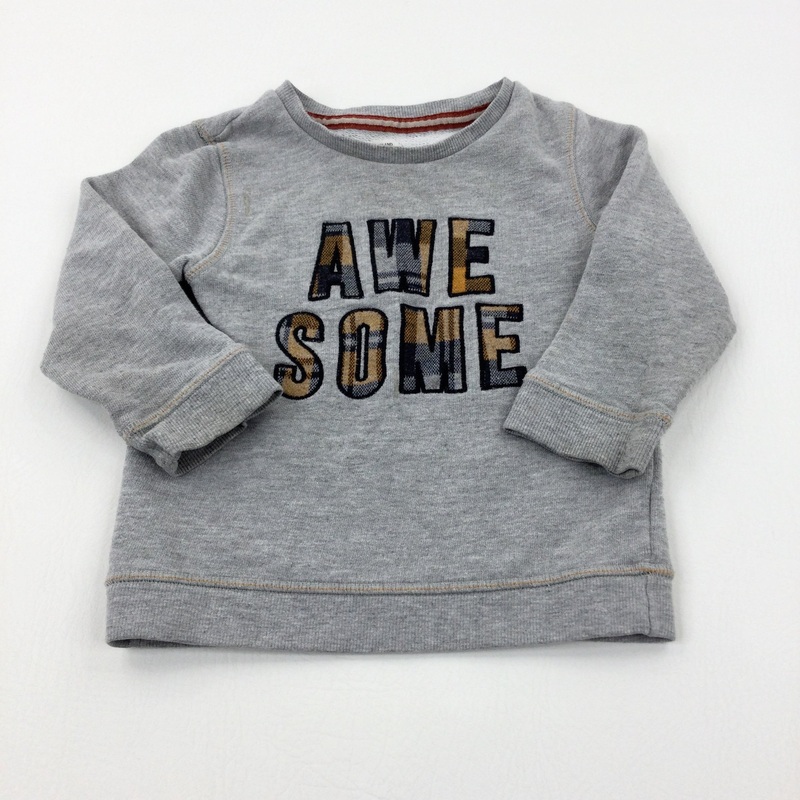 'Awesome' Grey Sweatshirt - Boys 18-24 Months