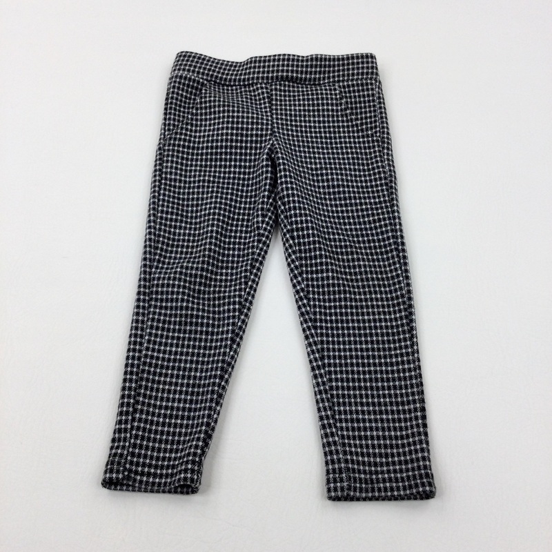 Black Checked Leggings - Girls 18-24 Months