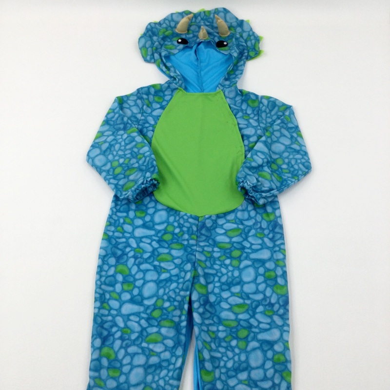 Blue & Green Dinosaur Costume - Girls/Boys 4-6 Years
