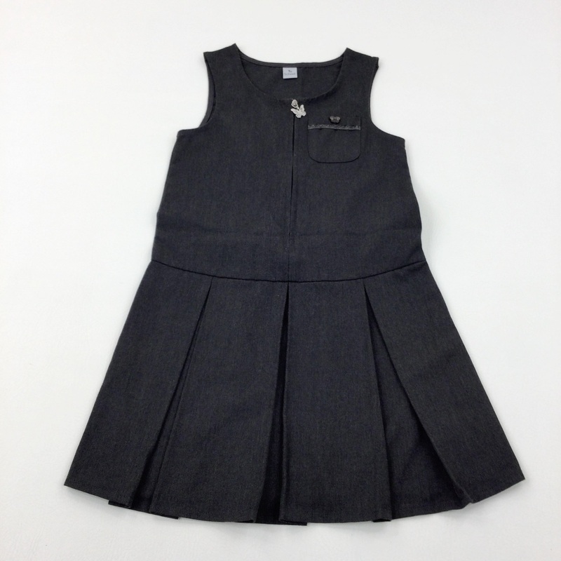Charcoal Grey School Pinafore Dress - Girls 7-8 Years