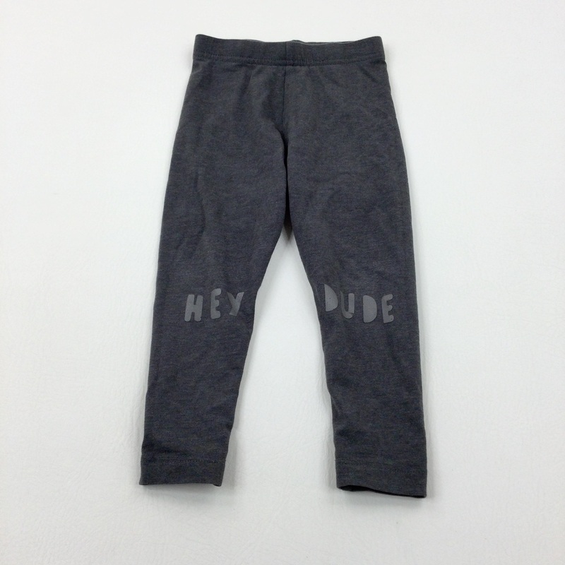 'Hey Dude' Charcoal Grey Jersey Trousers - Boys 18-24 Months