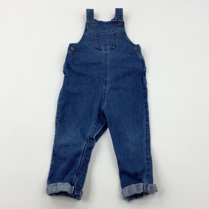 Mid Blue Denim Dungarees - Boys 12-18 Months