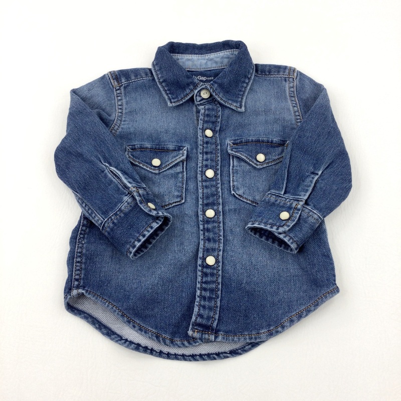 Mid Blue Denim Long Sleeve Shirt - Boys 12-18 Months