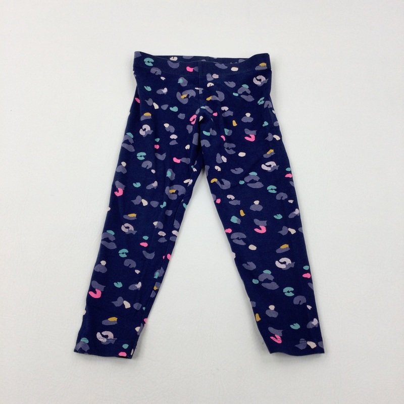 Patterned Navy Leggings - Girls 2-3 Years