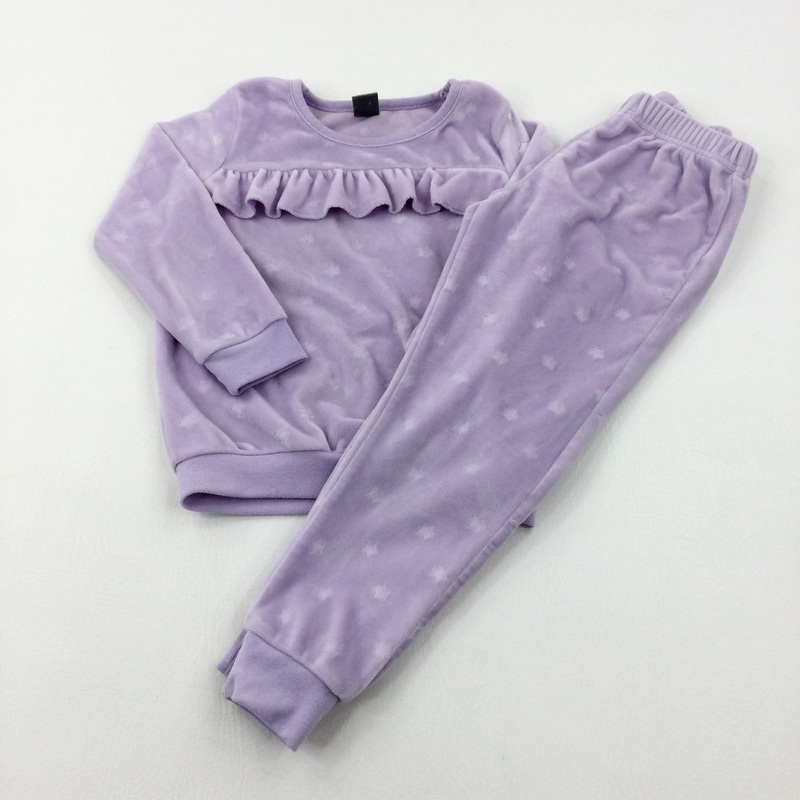 Stars Lilac Velour Jumper & Joggers Set - Girls 3-4 Years