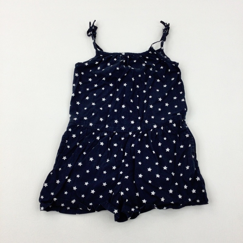 Stars Navy Playsuit - Girls 3-4 Years