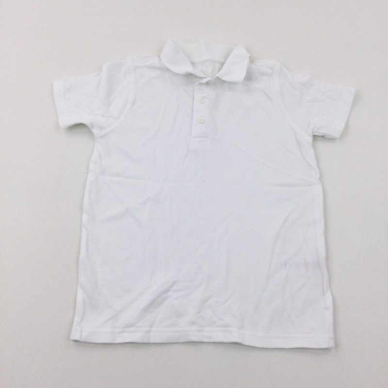 White School Polo Shirt - Girls/Boys 8-9 Years