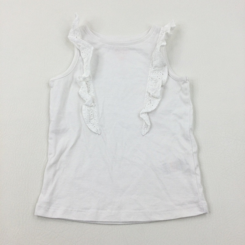 White Vest Top - Girls 3-4 Years