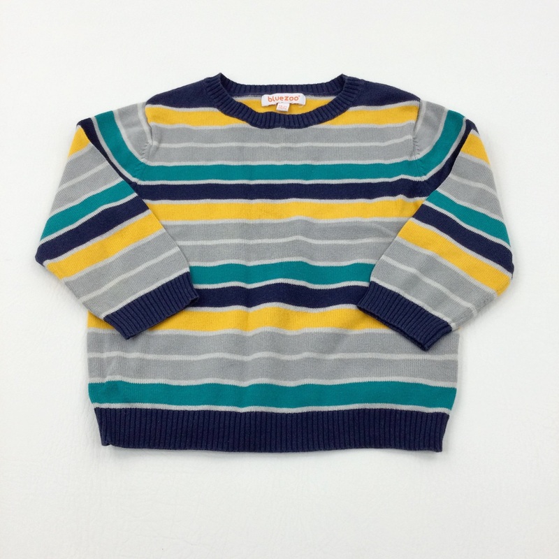 Yellow & Grey Knitted Jumper - Boys 18-24 Months
