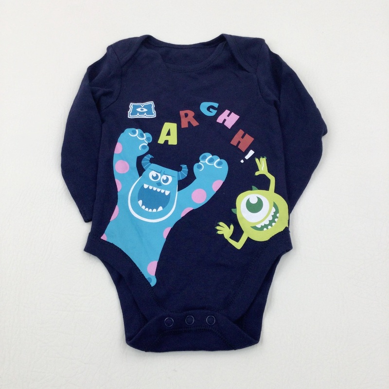 'Arghh!' Monsters Inc Navy Bodysuit - Boys 6-9 Months