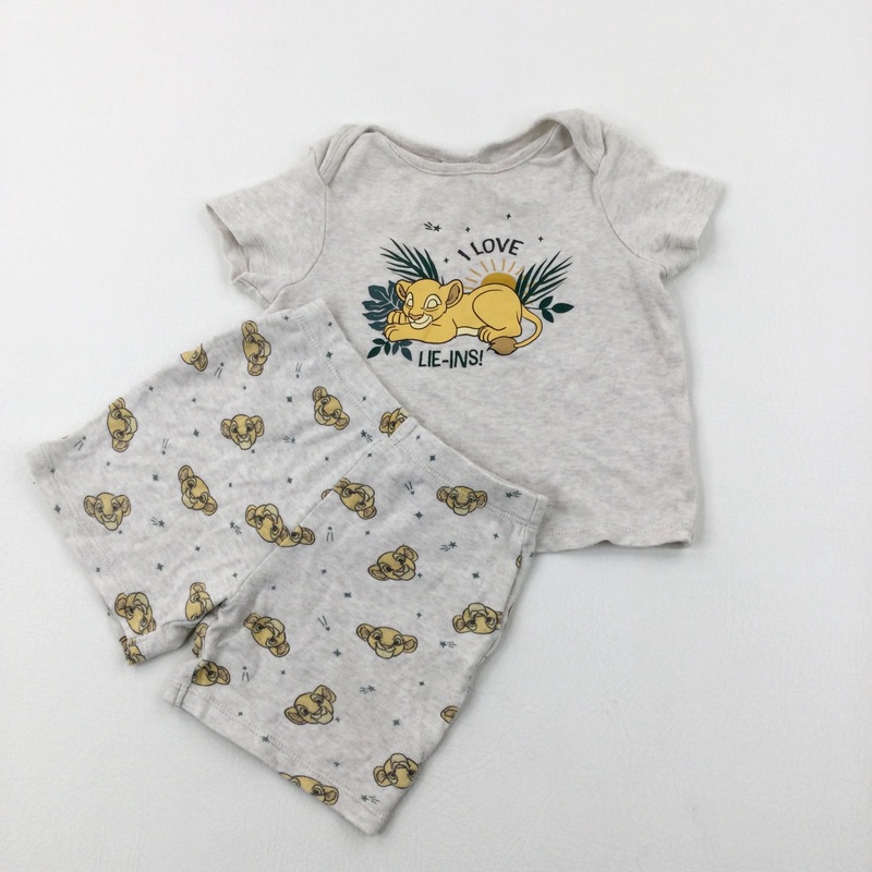 'I Love Lie-ins!' The Lion King Beige Short Pyjamas - Boys 12-18 Months
