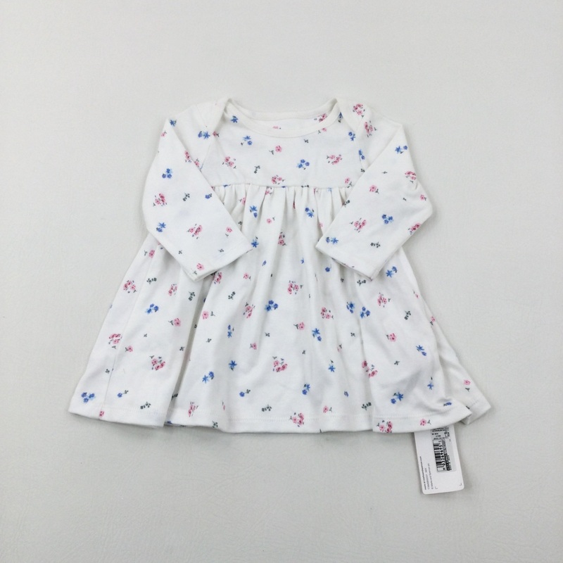 **NEW** Flowers White Dress - Girls 3-6 Months
