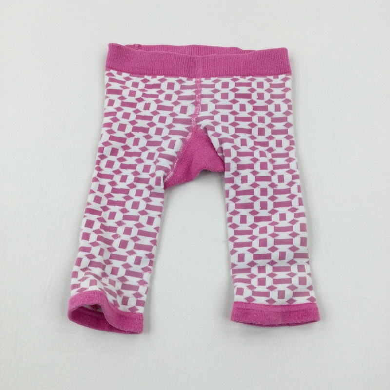 Patterned Pink Knitted Leggings With A Pony On Back - Girls 0-3 Months