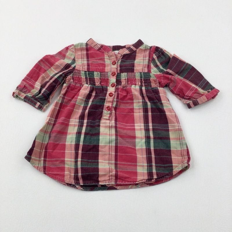 Red & Green Checked Dress - Girls 9-12 Months