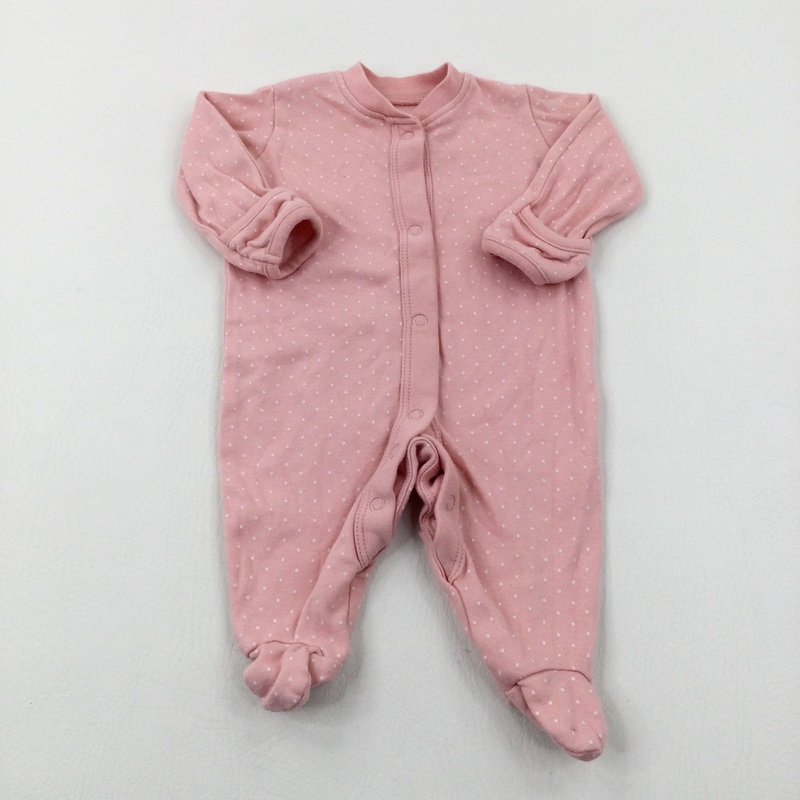 Spotty Pink Babygrow - Girls Newborn