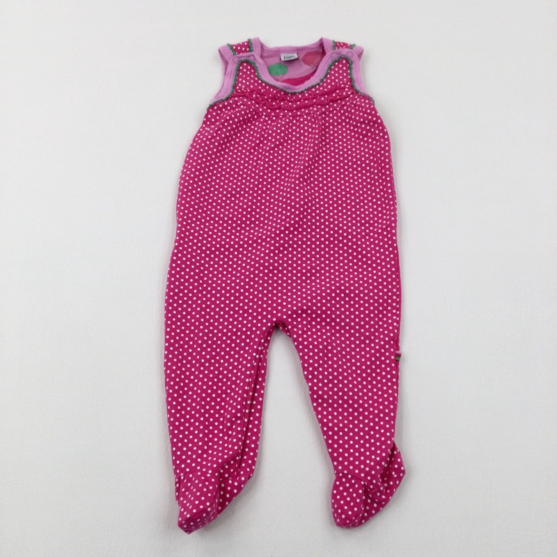 Spotty Pink Dungarees - Girls 3-6 Months