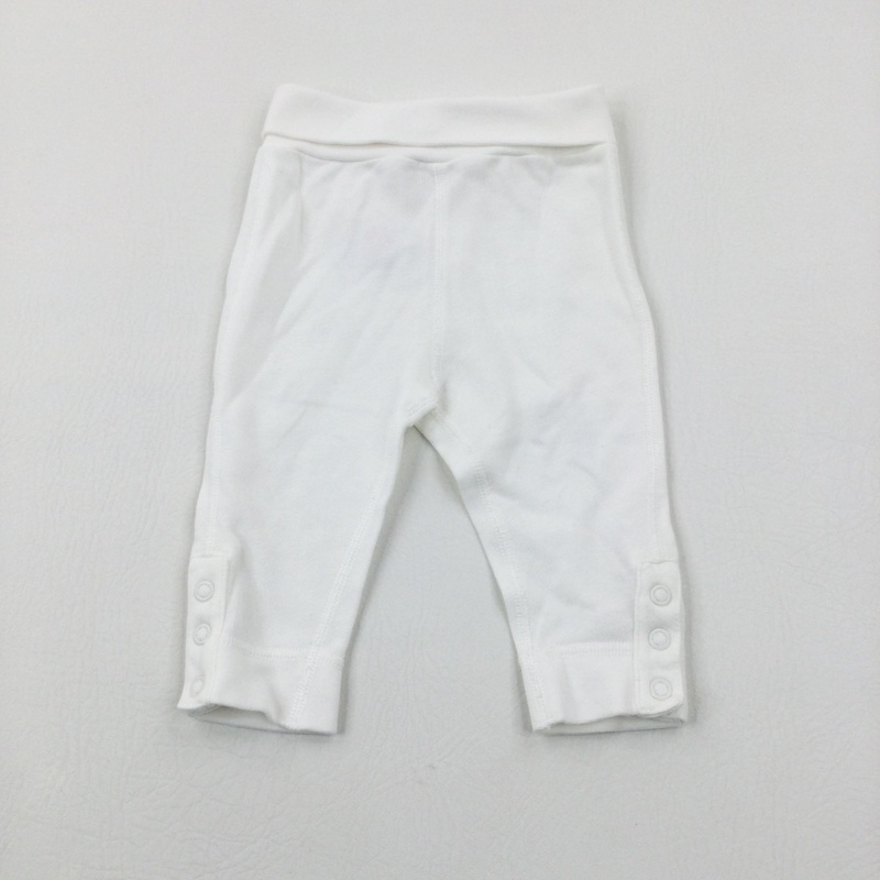White Jersey Trousers - Girls 3-6 Months