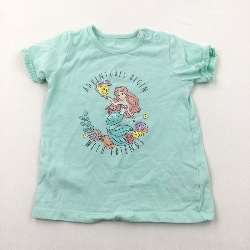 'Adventures Begin With Friends' Ariel Little Mermaid Green T-Shirt - Girls 18-24 Months