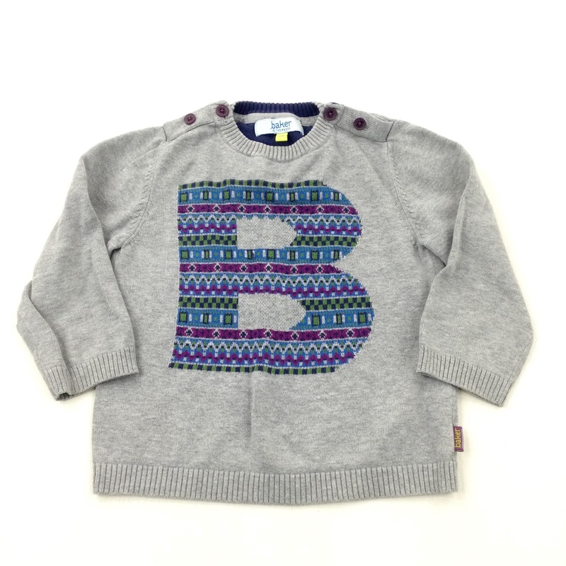 'B' Grey Knitted Jumper - Boys 18-24 Months