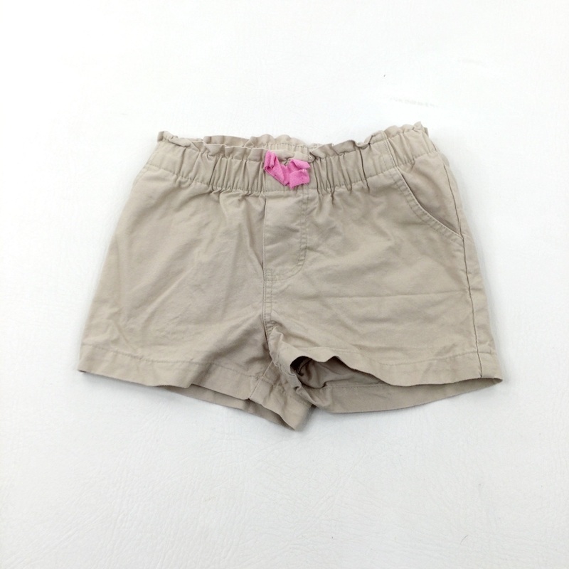 Beige Cotton Shorts - Girls 3 Years