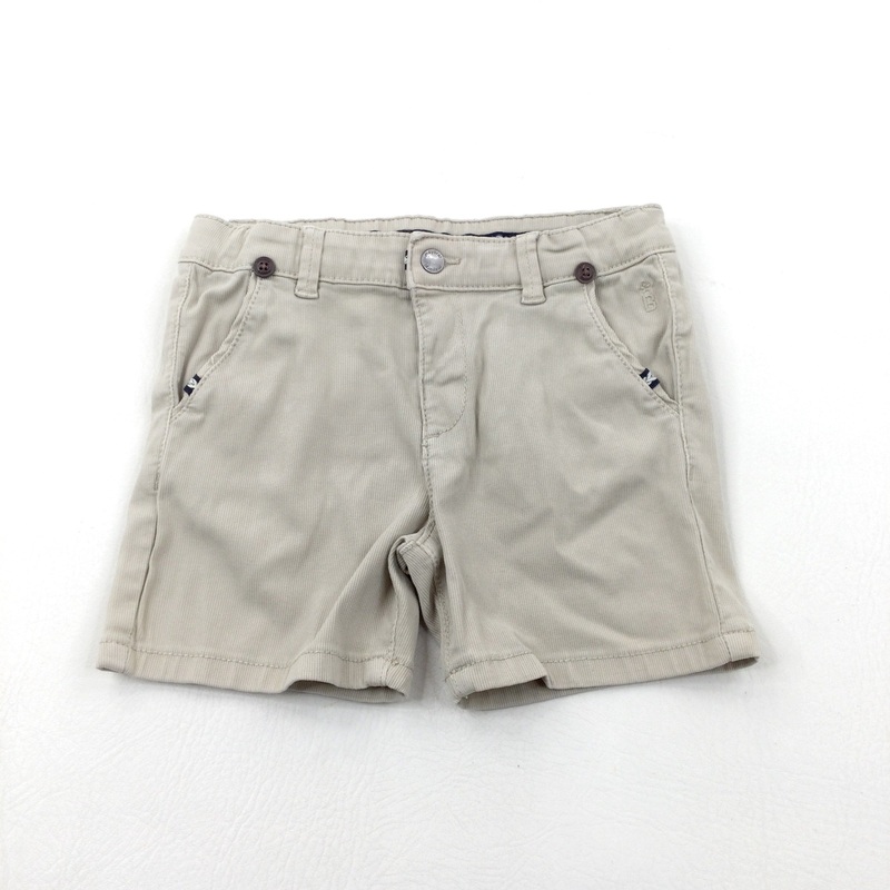 Beige Smart Shorts With Adjustable Waist - Boys 2-3 Years