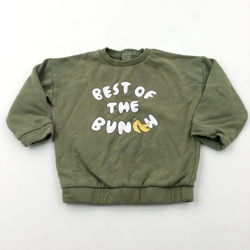 'Best Of The Bunch' Bananas Khaki Lightweight Sweatshirt - Boys 18-24 Months